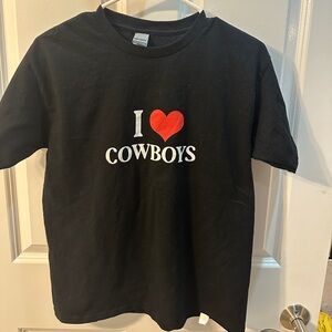 I Love Cowboys Womens Baby Tee